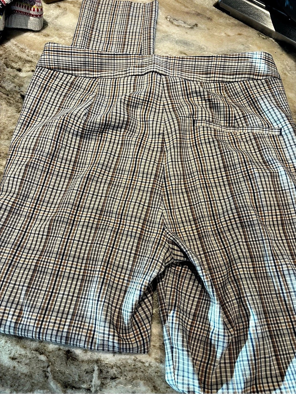 Zara Plaid skinny Leg Pants in Brown & Blue Size Medium